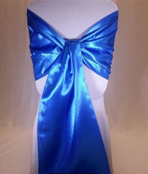 When you shop via links on our site, we may earn a while you can't tie the sashes on the chairs until you are setting up the wedding, you can plan a little ahead by figuring out if. Royale Blue Satin Chair Sash - All Seasons Party Linen Rental