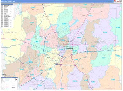Guilford County Nc Zip Code Maps Color Cast