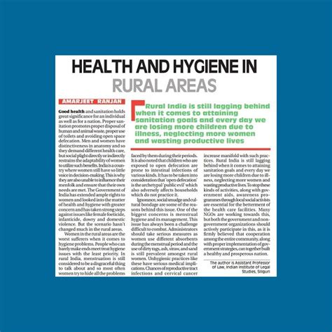 Health And Hygiene In Rural Areas Newspaper Article Indian