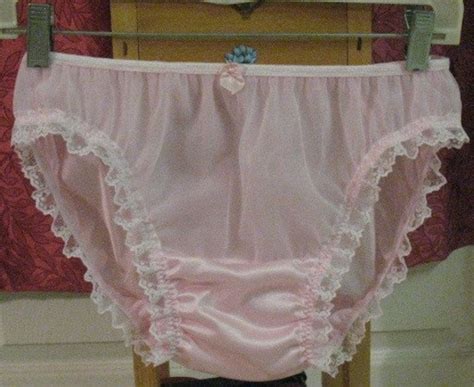 Bikini Style Pink Sheer Pink Nylon Panties Sz L