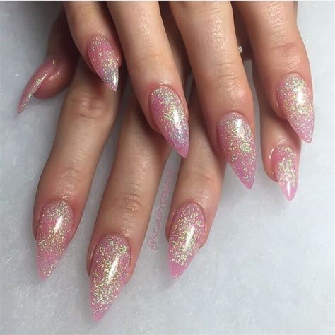 Pin By Pink Boutique On Nails ♡ Pink Sparkly Nails Pink Stiletto