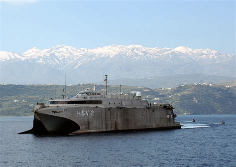 Ein Blick Auf Den Bug Des Hafens Zeigt Die Us Navy Usn High Speed