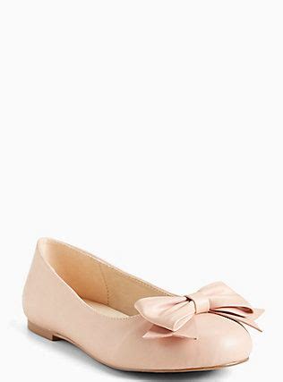 Bow Round Toe Ballet Flats Wide Width PALE BLUSH Wide Fit Wedding