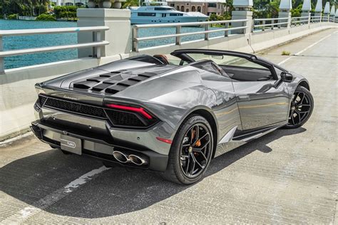 Lamborghini Huracan Spyder Grey Suntime Exotic Car Rental