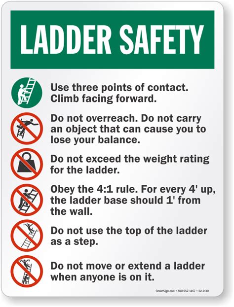Danger Ladder Safety Follow Safety Instructions Vertical Ansi Safety