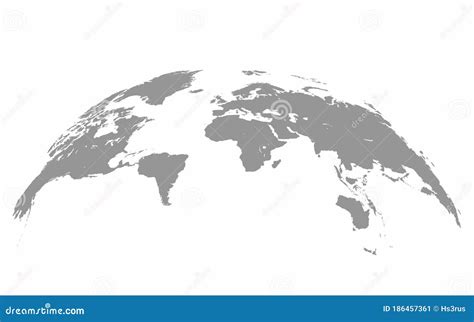 Map World Curved Shape Gray Vector Stock Vector Illustration Of