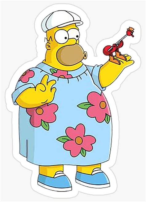 Homer Simpson The Simpsons Sticker Cartoon Stickers Print Stickers