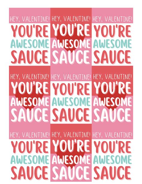 Awesome Sauce Valentine Free Printable Originalmom
