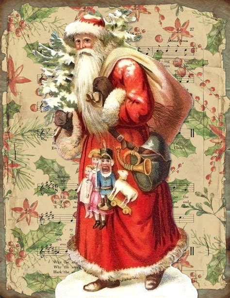 Vintage Christmas Santa Free Stock Photo Public Domain Pictures