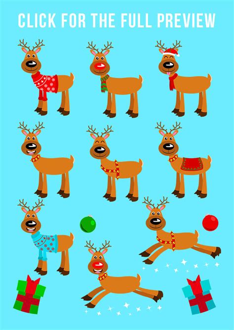 Holiday Reindeer Clipart, Rudolph Clipart, Christmas Clipart, Holiday Clipart, Winter Clipart ...
