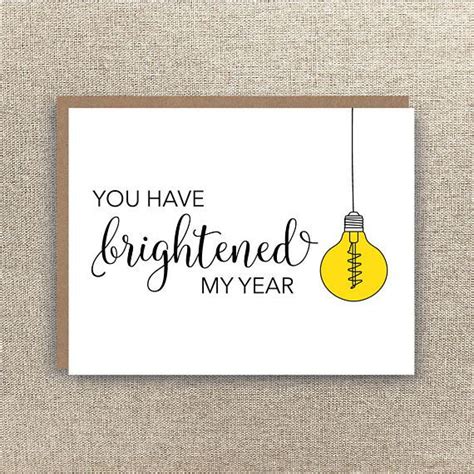E gift cards for teachers. Teacher Thank You Card - Brightened My Year Card - Thank You Teacher Card - Teacher Pun Card ...