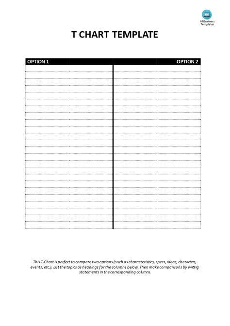 T Chart Template Portrait Templates At