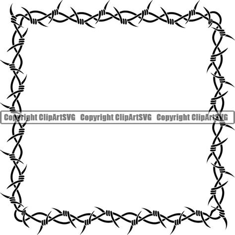 Download Design Element Barbed Wire Tribal Tattoo Frame Border ...