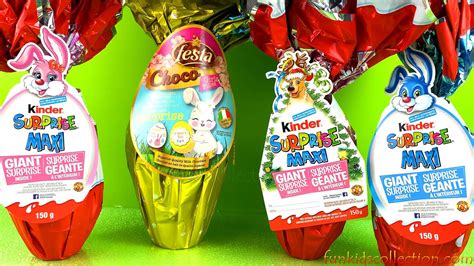 Opening Giant Kinder Egg Surprises Maxi Opening Choco Festa Egg Surprise Ebd Toys Youtube