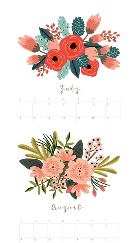 Beautiful Floral 2020 Calendar Monthly Planner Free Printables Artofit