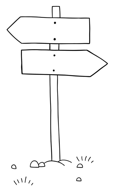 Cartoon Vector Illustration Of Road Sign Showing Two Different