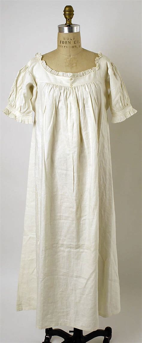 Nightgown Date 1830s Culture American Or European Medium Linen