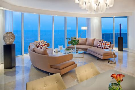 Luxury Ocean Front Living Sunny Isles Beach Contemporary Living