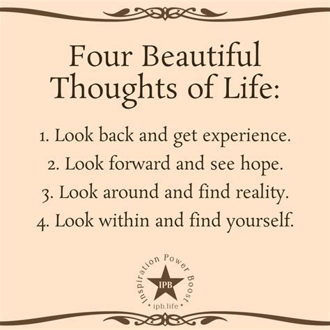 Four Beautiful Thoughts Of Life Inspiration Power Boost