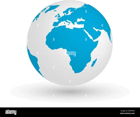 3d Earth Globe Vector Eps10 Illustration Of Planet With Blue