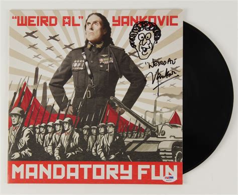 Weird Al Yankovic Signed Mandatory Fun Record Album With Hand Drawn Sketch Psa Coa