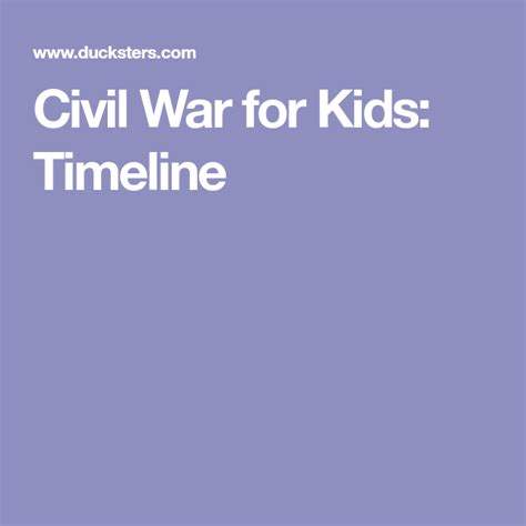 Civil War For Kids Timeline Civil War War History Games