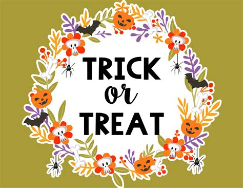 Free Printable Halloween Trick Or Treat Sign Lovely Planner