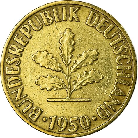 Plus 8 Bonus German Coins 1950 D West Germany 10 Pfennig Post War Coin
