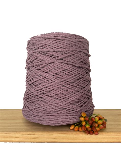 Coloured 1ply Cotton Warping Macrame Crochet String 15mm Amethyst