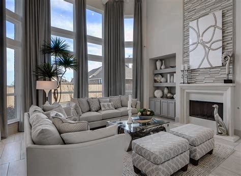 Amazing Monochromatic Grey Transitional Style Living Room Decor With