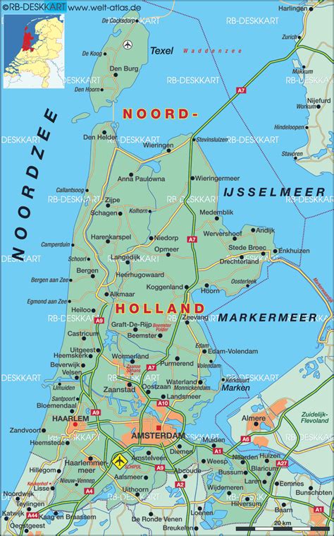 Karte Von Noord Holland Provinz Bundesland Provinz In Niederlande