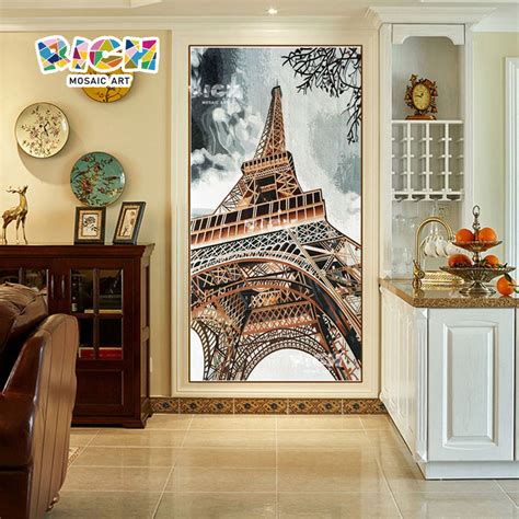 House Wall Decoration Eiffel Tower Glass Mosaic Rich Mosaic