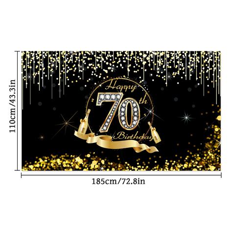 Buy 70th Birthday Party Decoration Extra Large Black Gold Sign Poster