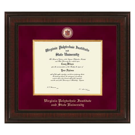 Virginia Tech Diploma Frame Excelsior Graduation T