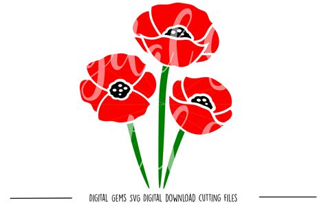 Poppy Flowers Svg Png Files 23438 Svgs Design Bundles