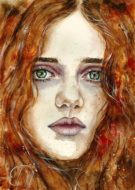 Redhead By Poplavskaya On Deviantart Watercolor Art Lessons Watercolor
