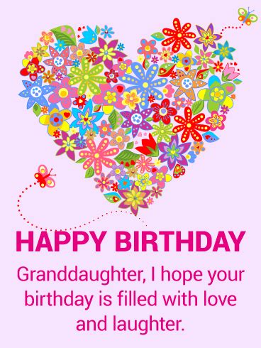 Home Garden Granddaughter Happy Birthday Greetings Card Greeting Cards Party Supply Greeting