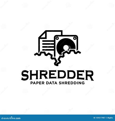 Shredding Paper Data Hardware Services Logo Icon Stock Vector