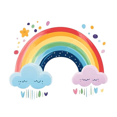 Organic Rainbow Cute Rainbow Illustration Rainbow Pastel Shapes Png