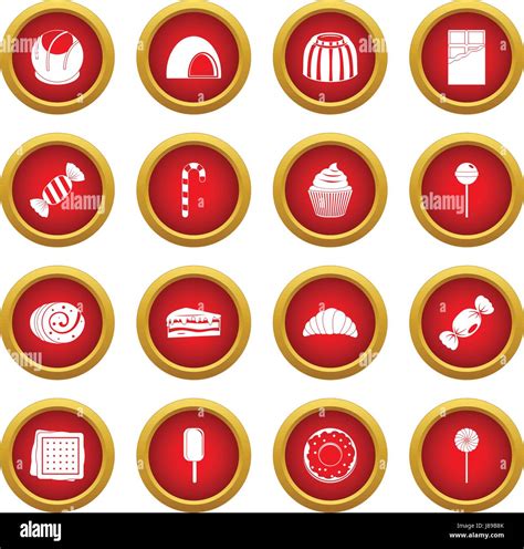 Sweets And Candies Icon Red Circle Set Stock Vector Image And Art Alamy