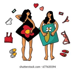 Lesbian Homosexual Naked Woman Couple Isolate Stock Vector Royalty Free Shutterstock