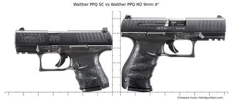 Walther PPQ SC Vs Walther PPQ M2 9mm 4 Size Comparison Handgun Hero