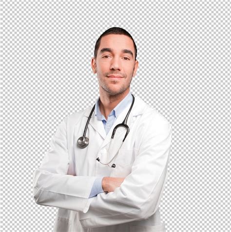Premium Psd Confident Young Doctor Posing