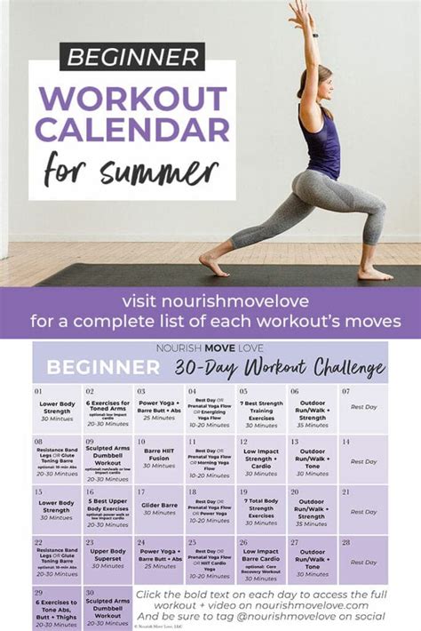 Beginner Workout Plan And Workout Calendar 30 Day Workout Plan