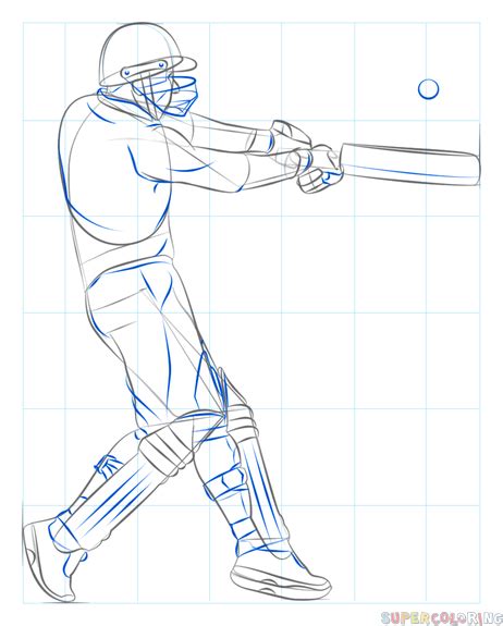 How To Draw A Cricket Player Step By Step Drawing Tutorials In 2020