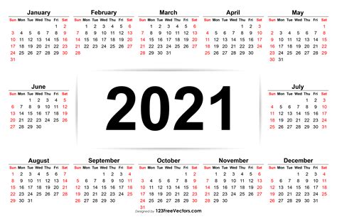 2021 Calendar With Week Number Printable Free Free Printable Calendar