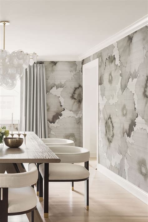 Phillip Jeffries Bloom Wallcovering Modern Dining Room With Floral