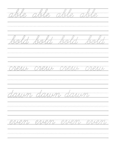 Cursive Writing Worksheets For Adults Pdf