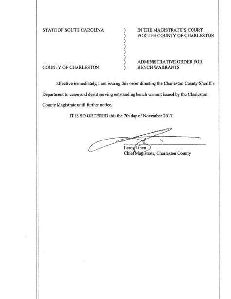 Charleston County warrant recall | | postandcourier.com