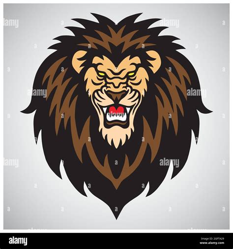 Wild Lion Logo Roaring Mascot Vector Stock Vector Image Art Alamy